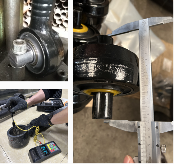 Precision vernier caliper measurement and quality inspection for truck torque rod bushings